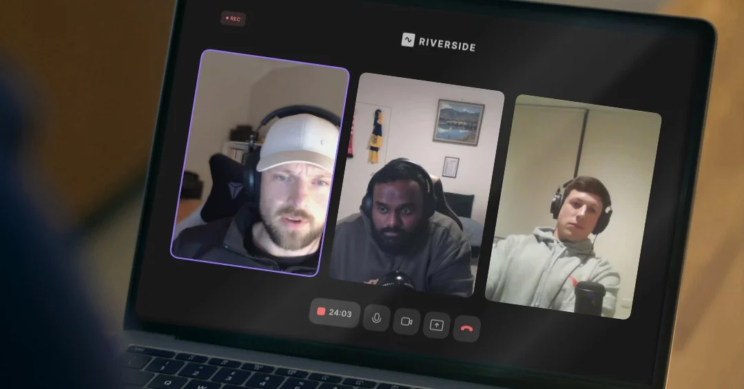 The podcast hosts recording a conversation remotely